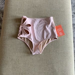 NWT Kortni Jeane flower cut out swim bottoms
